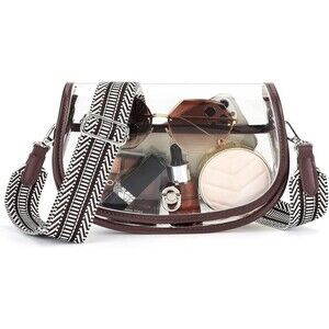 Transparent Crossbody Bag Stadium Approved Clear Bag for Sports Events Concerts